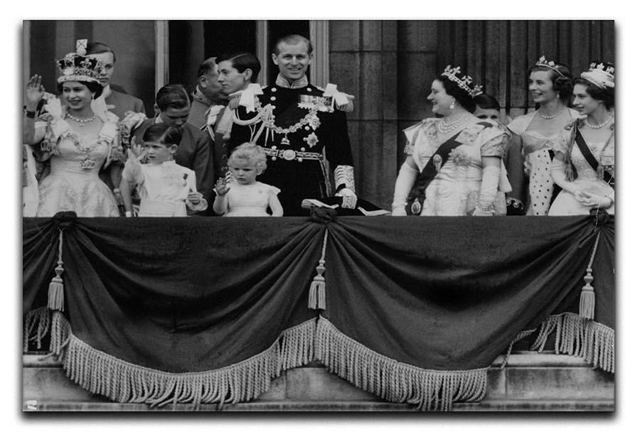 Queen Elizabeth II Coronation group appearance on balcony Canvas Print or Poster  - Canvas Art Rocks - 1