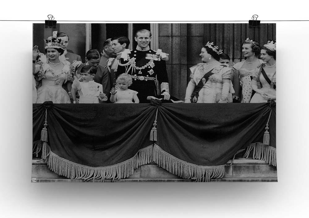 Queen Elizabeth II Coronation group appearance on balcony Canvas Print or Poster - Canvas Art Rocks - 2
