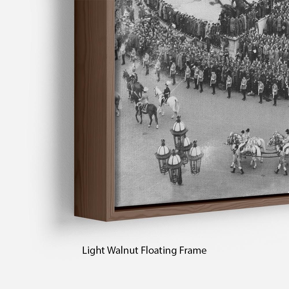 Queen Elizabeth II Coronation leaving Buckingham Palace Floating Frame Canvas