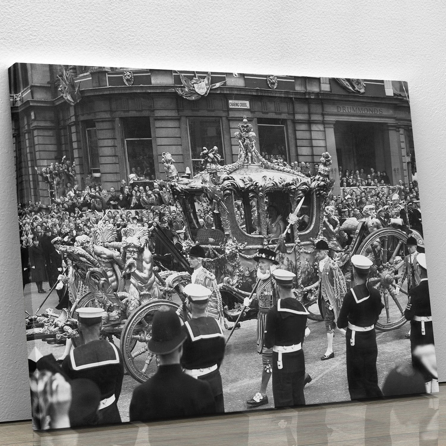 Queen Elizabeth II Coronation procession at Charing Cross Canvas Print or Poster