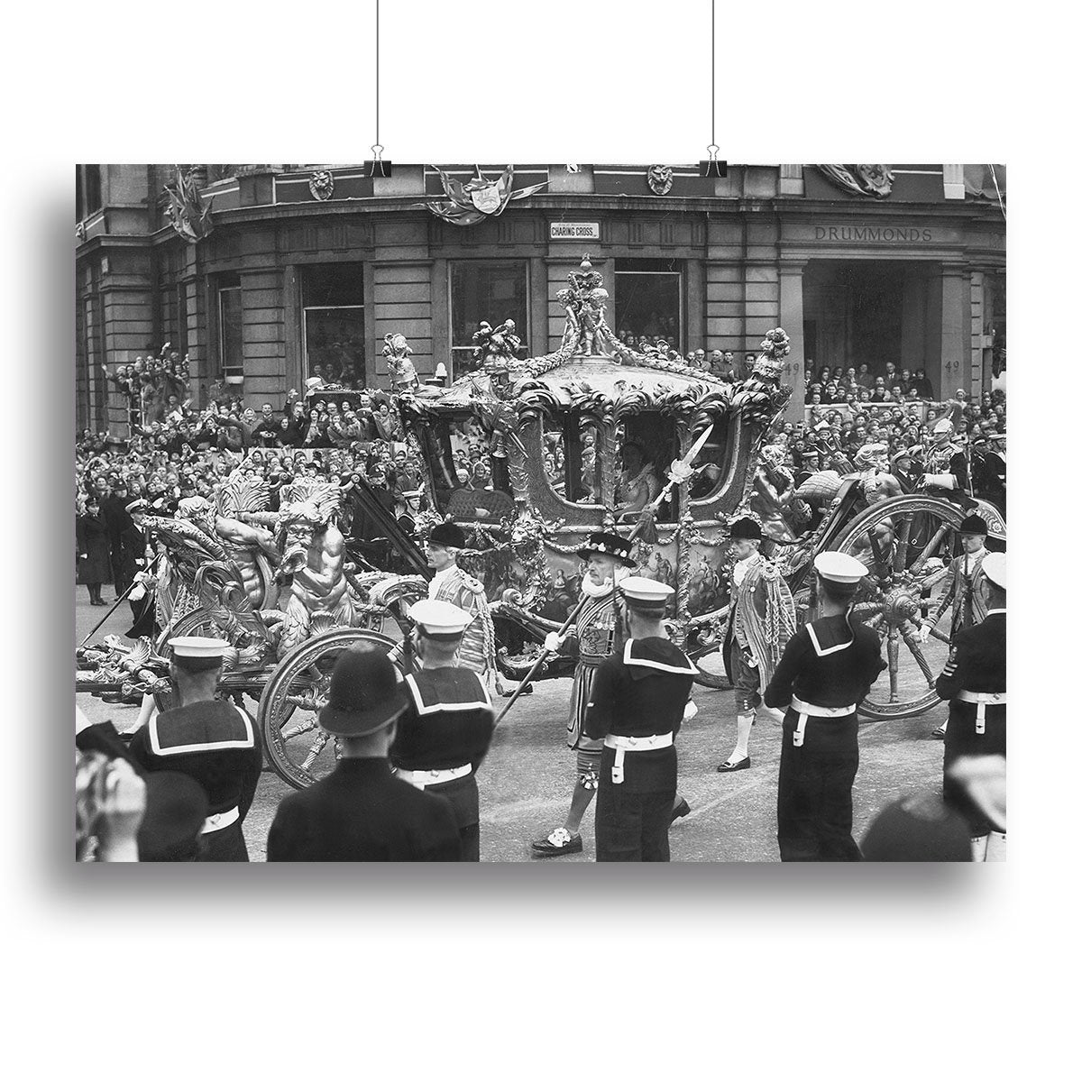 Queen Elizabeth II Coronation procession at Charing Cross Canvas Print or Poster