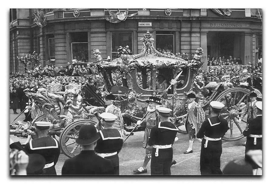 Queen Elizabeth II Coronation procession at Charing Cross Canvas Print or Poster  - Canvas Art Rocks - 1