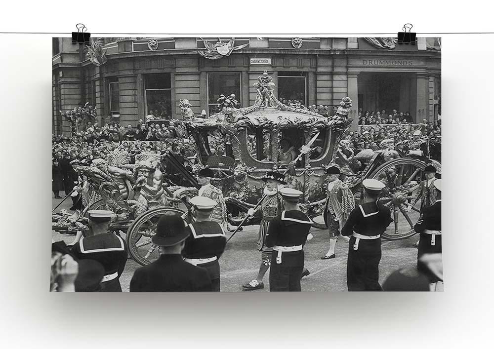 Queen Elizabeth II Coronation procession at Charing Cross Canvas Print or Poster - Canvas Art Rocks - 2