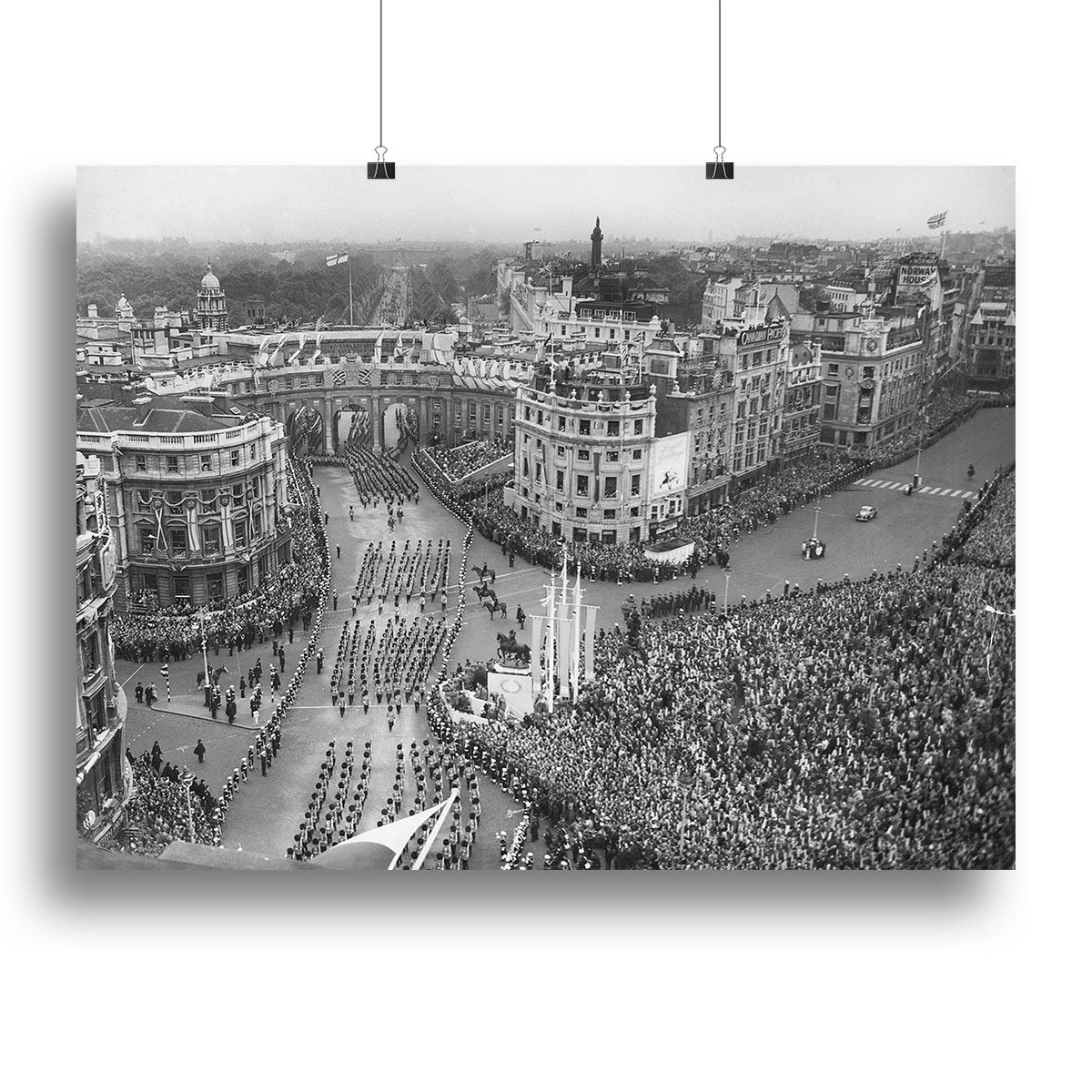 Queen Elizabeth II Coronation procession in Trafalgar Square Canvas Print or Poster
