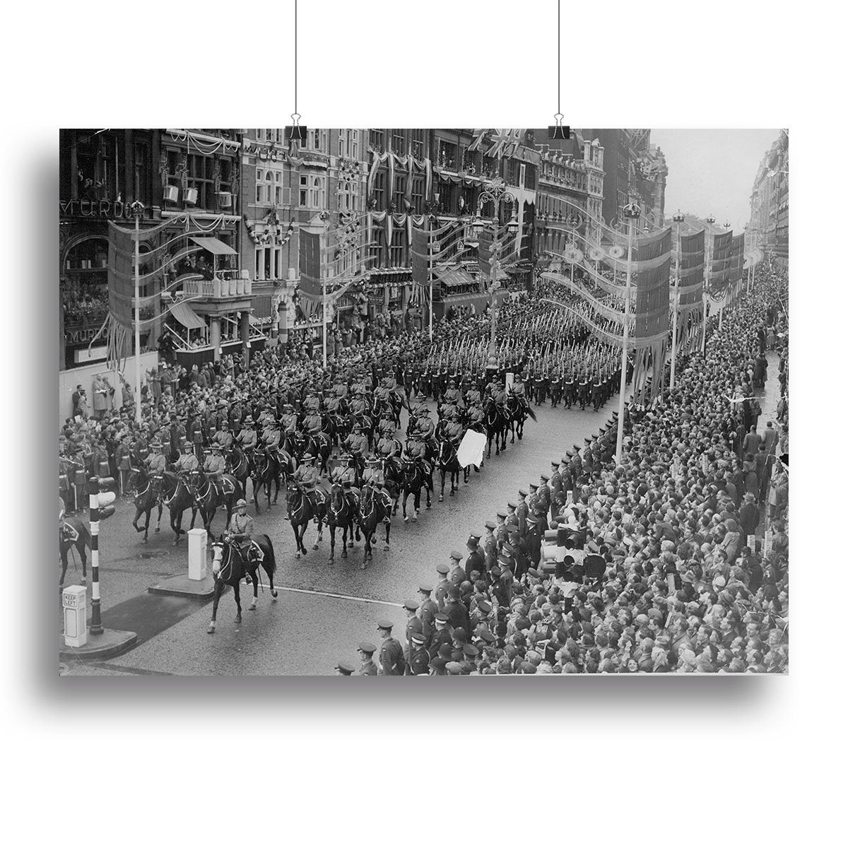 Queen Elizabeth II Coronation procession in front of Selfridges Canvas Print or Poster
