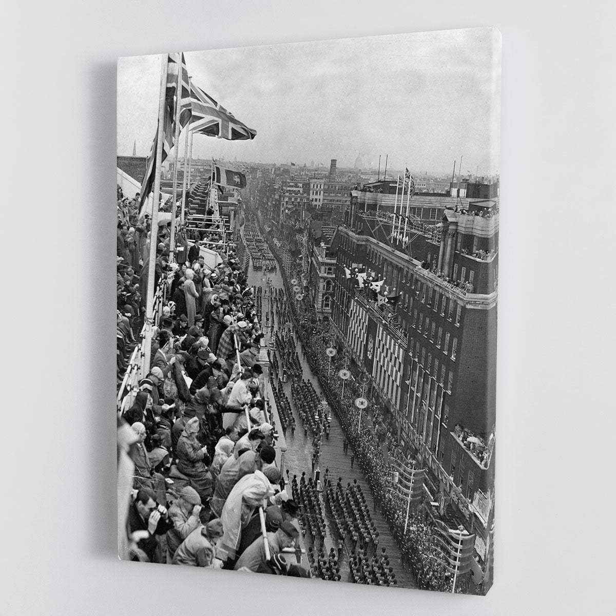 Queen Elizabeth II Coronation procession pass on Oxford Street Canvas Print or Poster