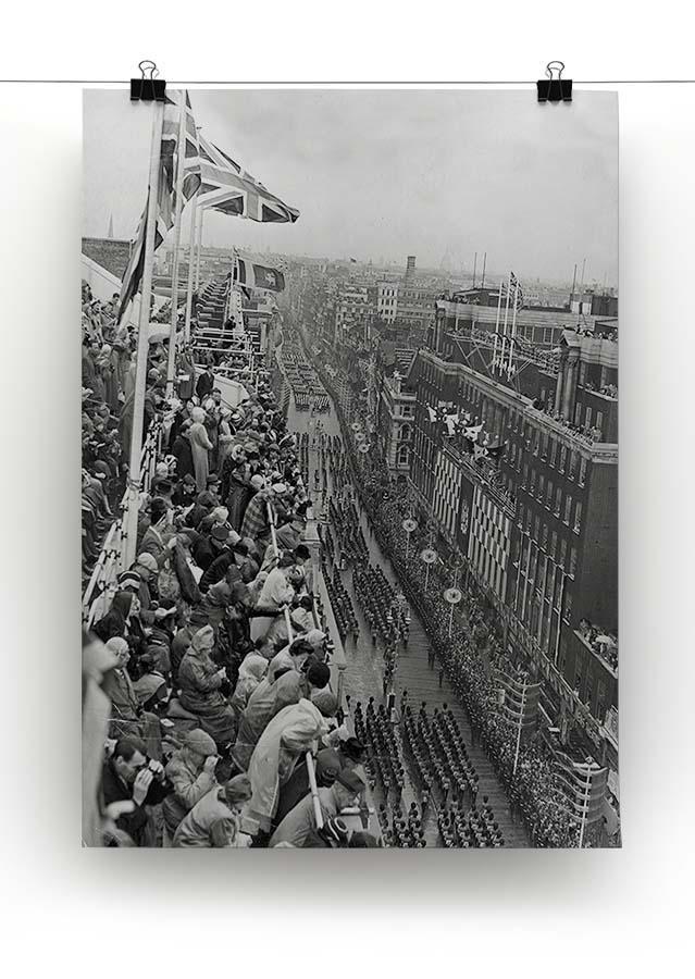 Queen Elizabeth II Coronation procession pass on Oxford Street Canvas Print or Poster - Canvas Art Rocks - 2