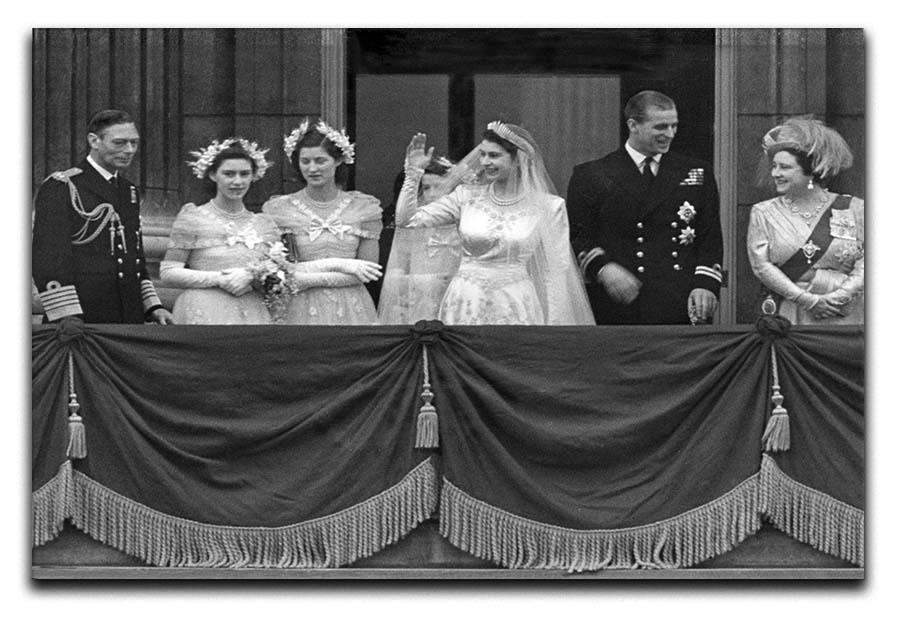 Queen Elizabeth II Wedding family group on balcony Canvas Print or Poster  - Canvas Art Rocks - 1