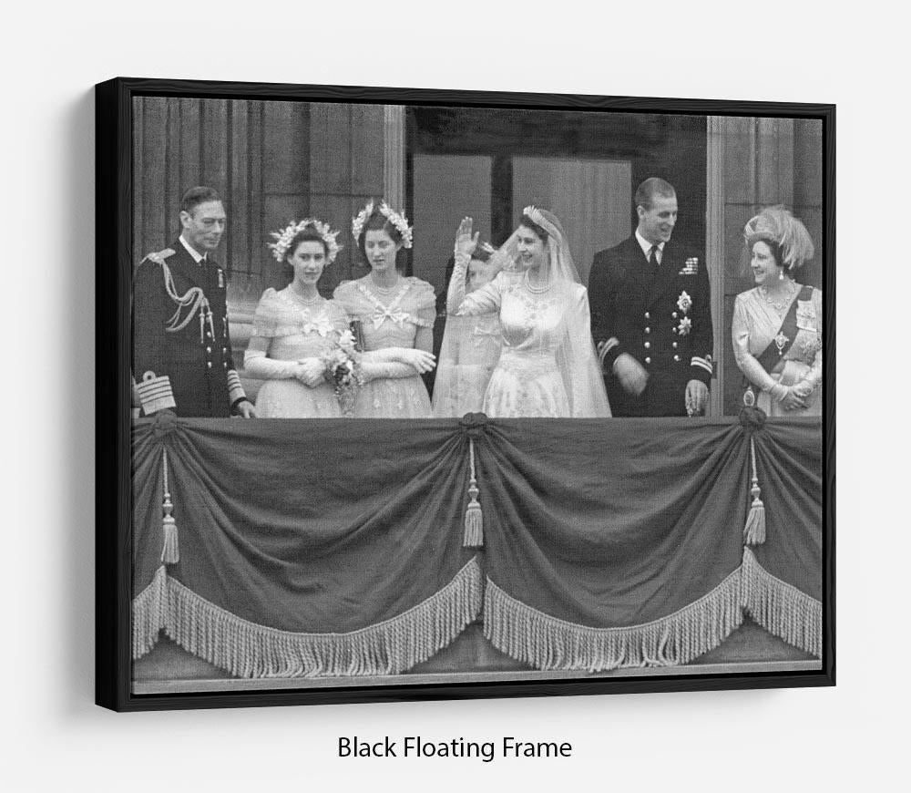 Queen Elizabeth II Wedding family group on balcony Floating Frame Canvas