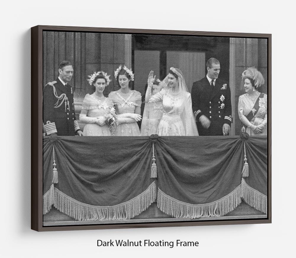 Queen Elizabeth II Wedding family group on balcony Floating Frame Canvas