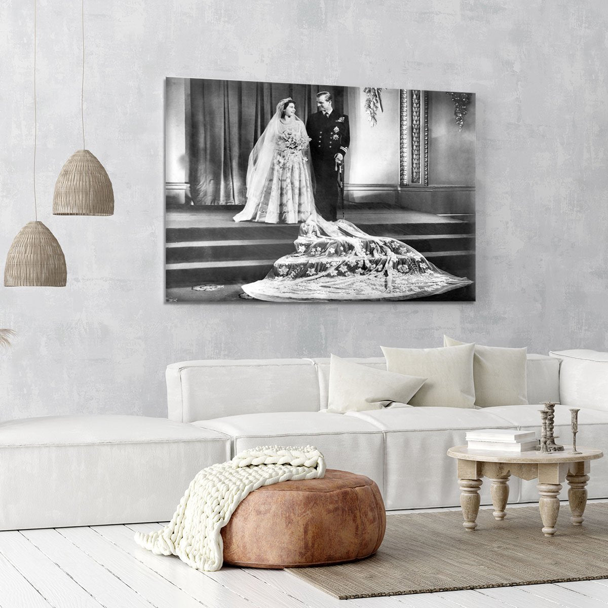 Queen Elizabeth II Wedding portrait of the couple at the palace Canvas Print or Poster