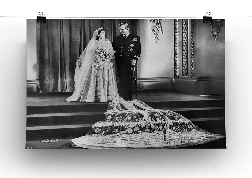 Queen Elizabeth II Wedding portrait of the couple at the palace Canvas Print or Poster - Canvas Art Rocks - 2
