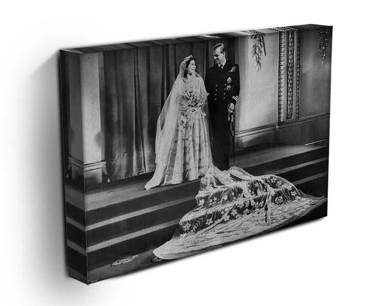 Queen Elizabeth II Wedding portrait of the couple at the palace Canvas Print or Poster - Canvas Art Rocks - 3