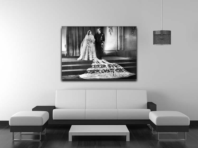 Queen Elizabeth II Wedding portrait of the couple at the palace Canvas Print or Poster - Canvas Art Rocks - 4