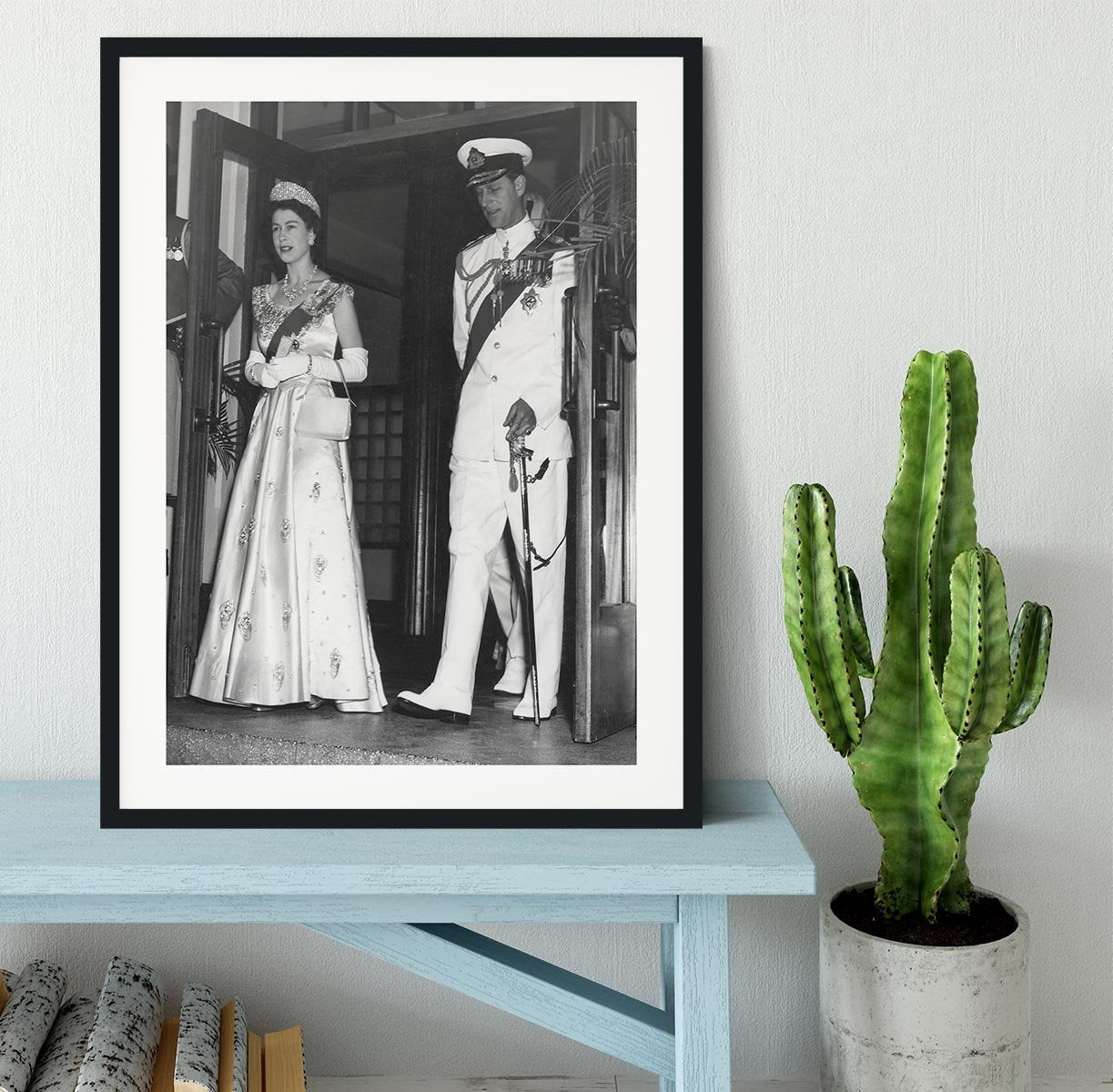 Queen Elizabeth II and Prince Philip during a tour of Nigeria Framed Print - Canvas Art Rocks - 1