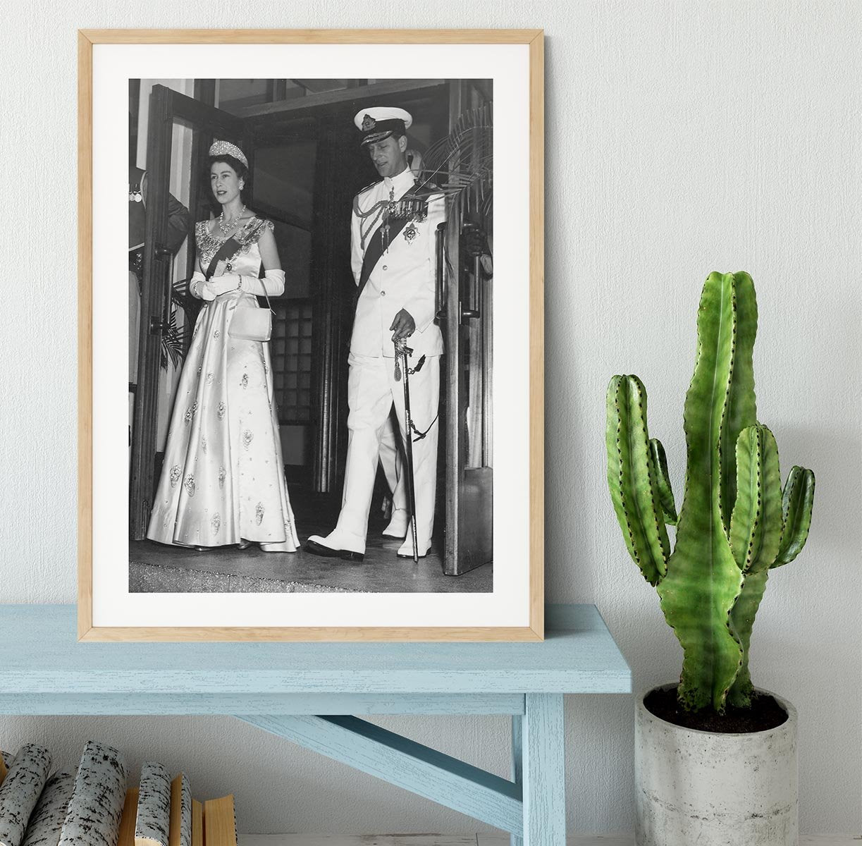 Queen Elizabeth II and Prince Philip during a tour of Nigeria Framed Print - Canvas Art Rocks - 3