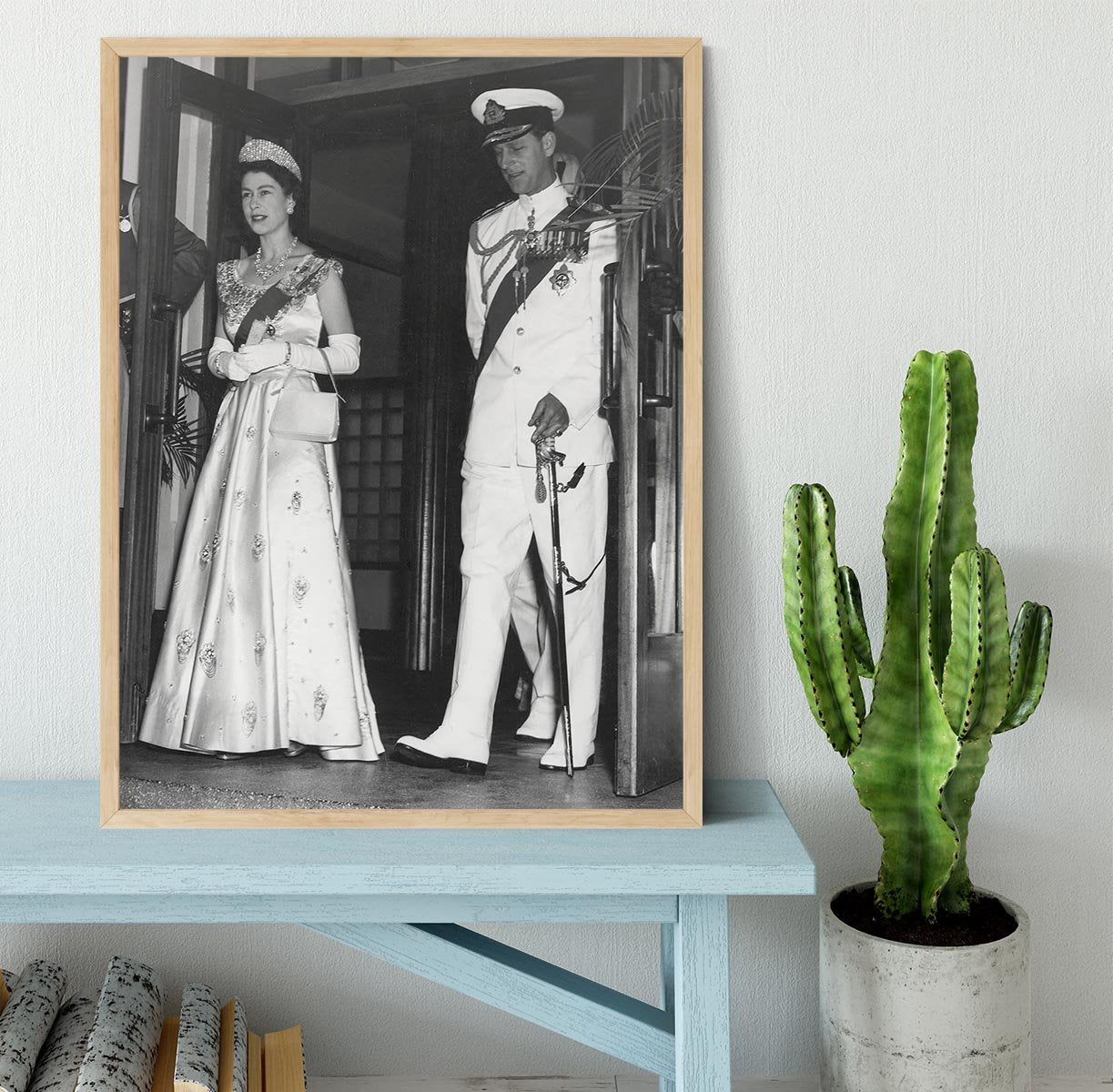 Queen Elizabeth II and Prince Philip during a tour of Nigeria Framed Print - Canvas Art Rocks - 4