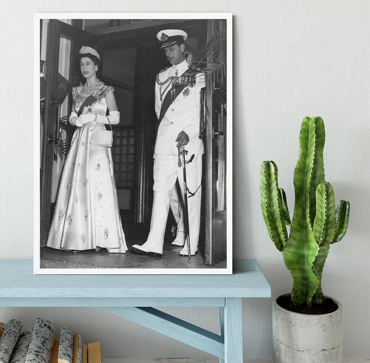 Queen Elizabeth II and Prince Philip during a tour of Nigeria Framed Print - Canvas Art Rocks -6