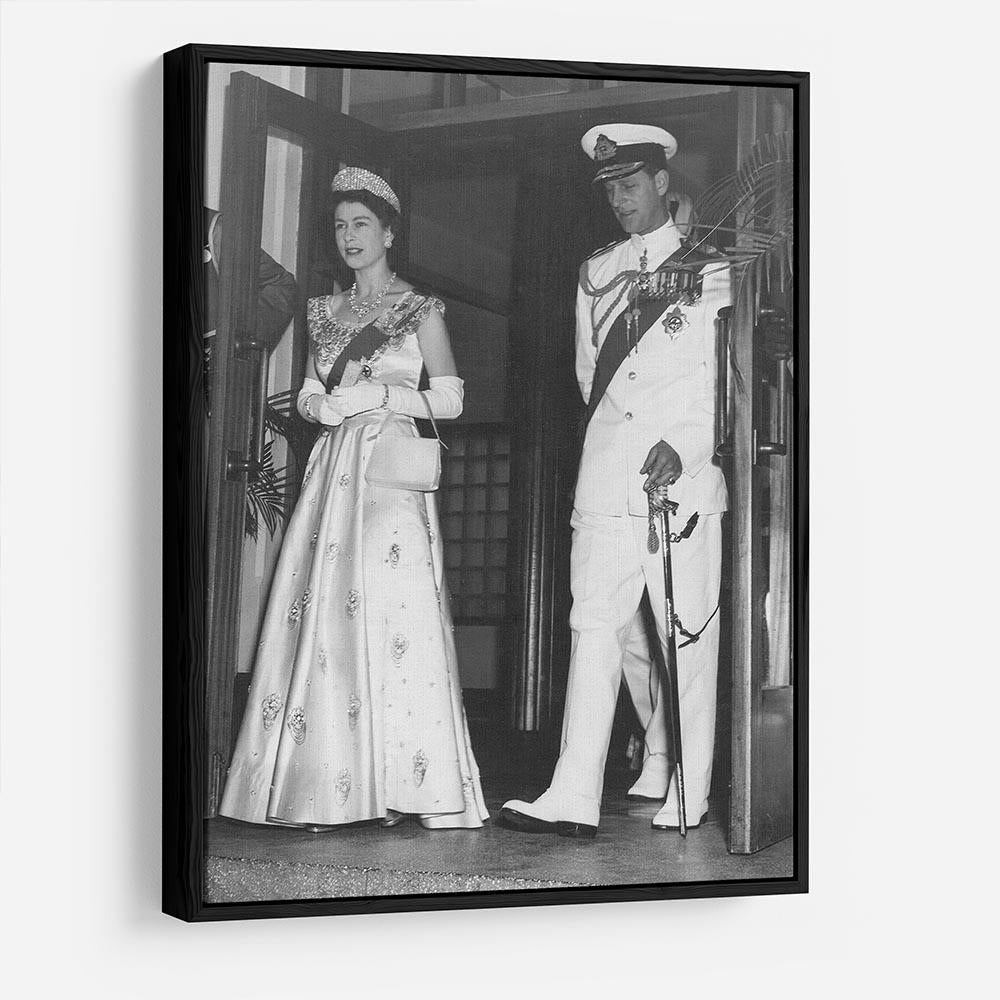 Queen Elizabeth II and Prince Philip during a tour of Nigeria HD Metal Print