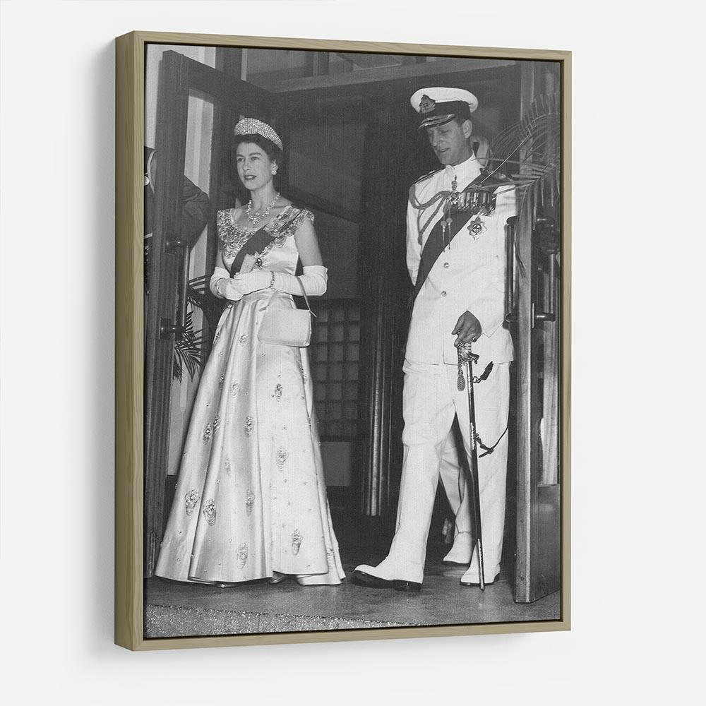 Queen Elizabeth II and Prince Philip during a tour of Nigeria HD Metal Print