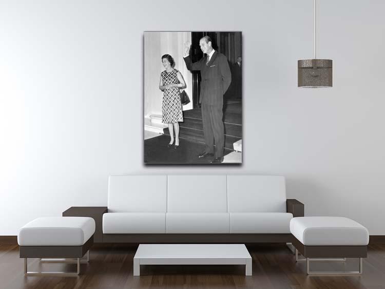 Queen Elizabeth II and Prince Philip hosting a state visit Canvas Print or Poster - Canvas Art Rocks - 4