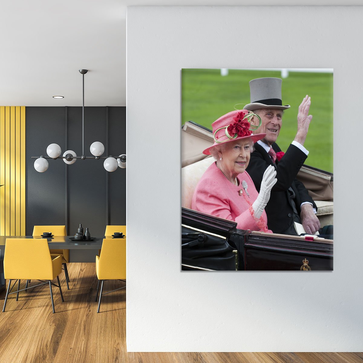 Queen Elizabeth II and Prince Philip in their carriage at Ascot Canvas Print or Poster
