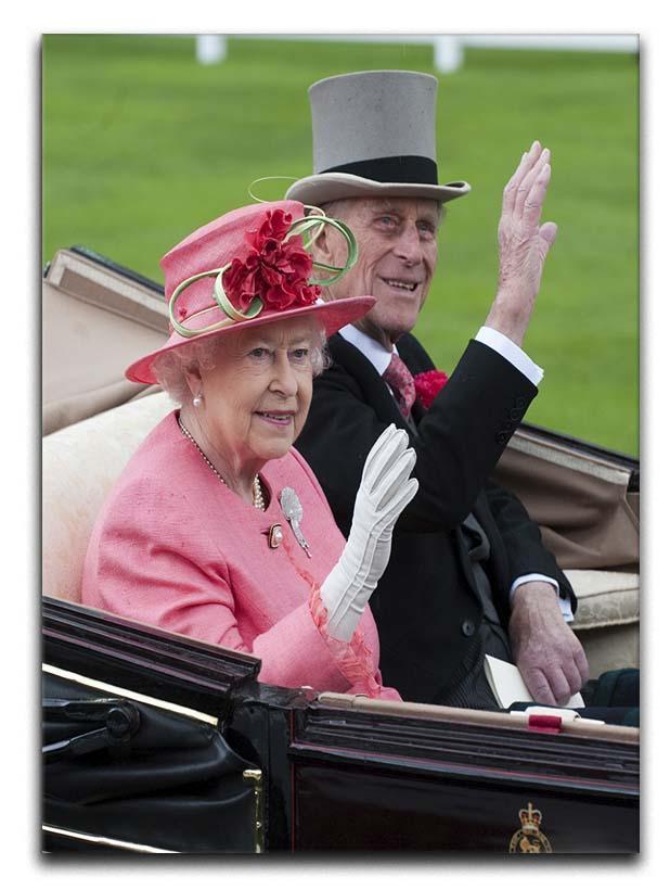Queen Elizabeth II and Prince Philip in their carriage at Ascot Canvas Print or Poster  - Canvas Art Rocks - 1