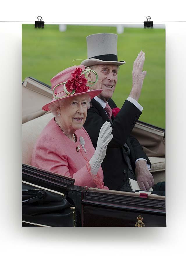Queen Elizabeth II and Prince Philip in their carriage at Ascot Canvas Print or Poster - Canvas Art Rocks - 2