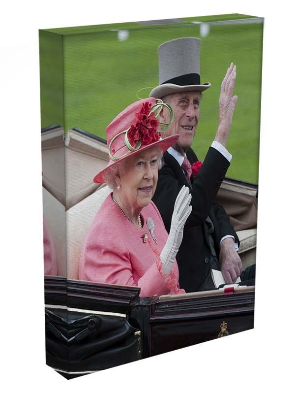 Queen Elizabeth II and Prince Philip in their carriage at Ascot Canvas Print or Poster - Canvas Art Rocks - 3