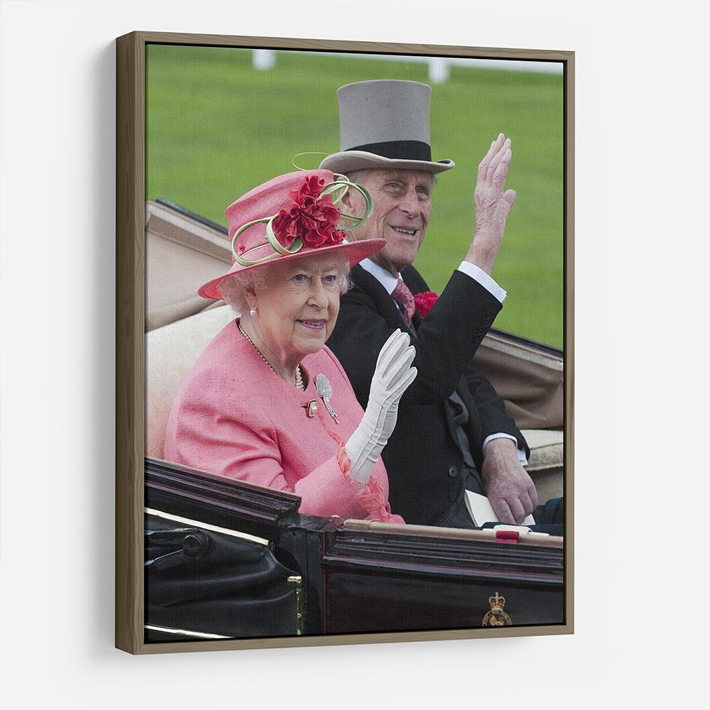 Queen Elizabeth II and Prince Philip in their carriage at Ascot HD Metal Print