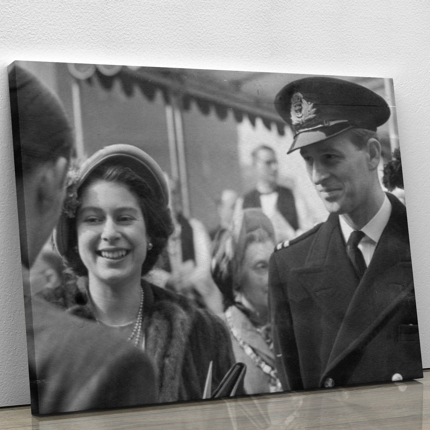 Queen Elizabeth II and Prince Philip touring as young couple Canvas Print or Poster