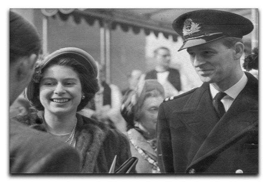 Queen Elizabeth II and Prince Philip touring as young couple Canvas Print or Poster  - Canvas Art Rocks - 1