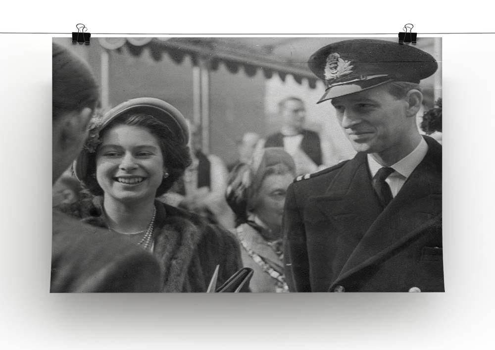 Queen Elizabeth II and Prince Philip touring as young couple Canvas Print or Poster - Canvas Art Rocks - 2