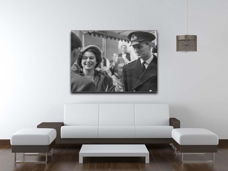 Queen Elizabeth II and Prince Philip touring as young couple Canvas Print or Poster - Canvas Art Rocks - 4
