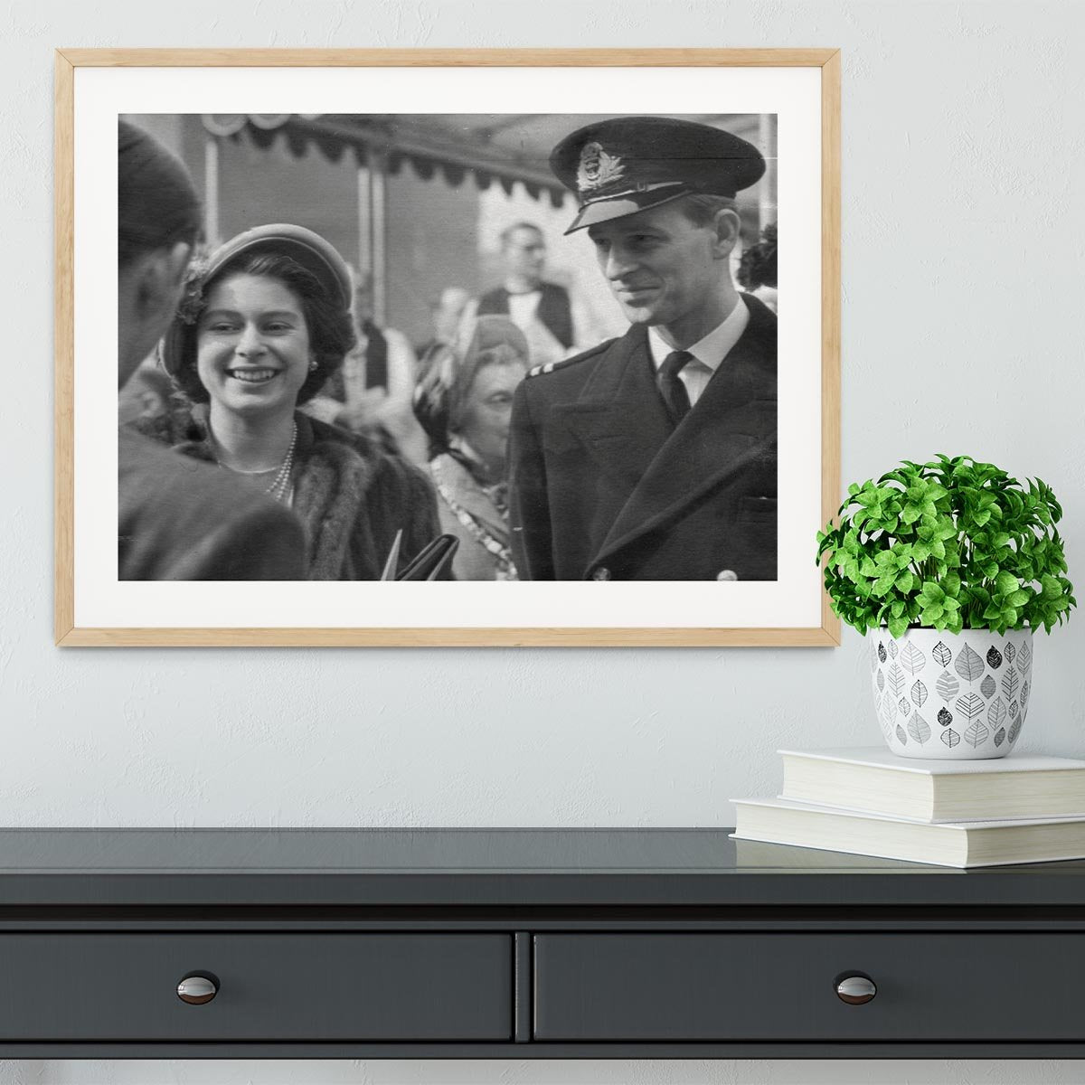 Queen Elizabeth II and Prince Philip touring as young couple Framed Print - Canvas Art Rocks - 3