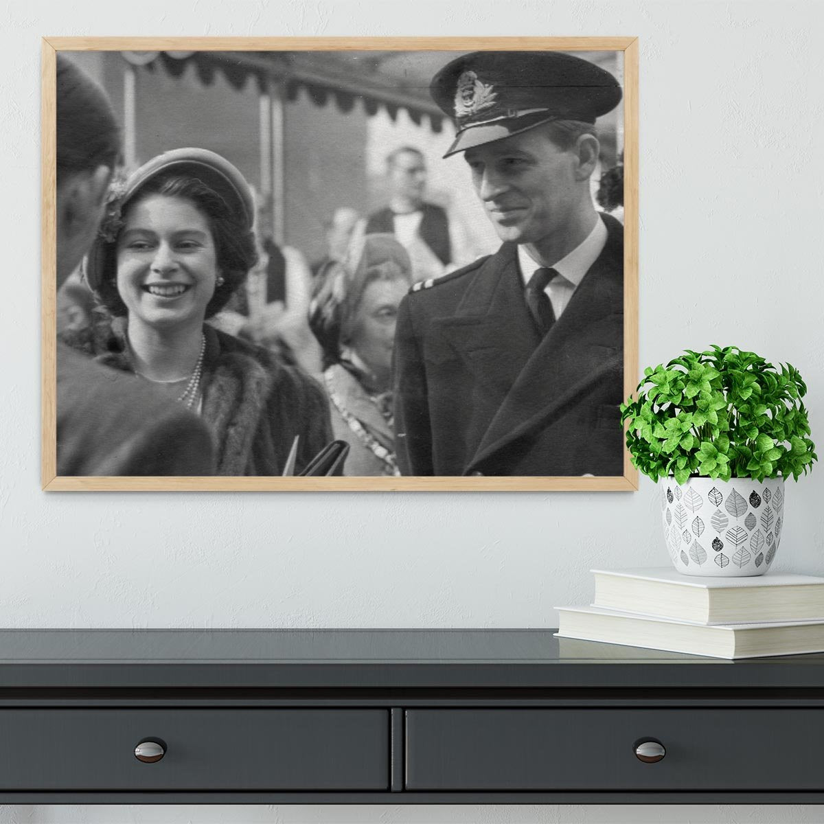 Queen Elizabeth II and Prince Philip touring as young couple Framed Print - Canvas Art Rocks - 4