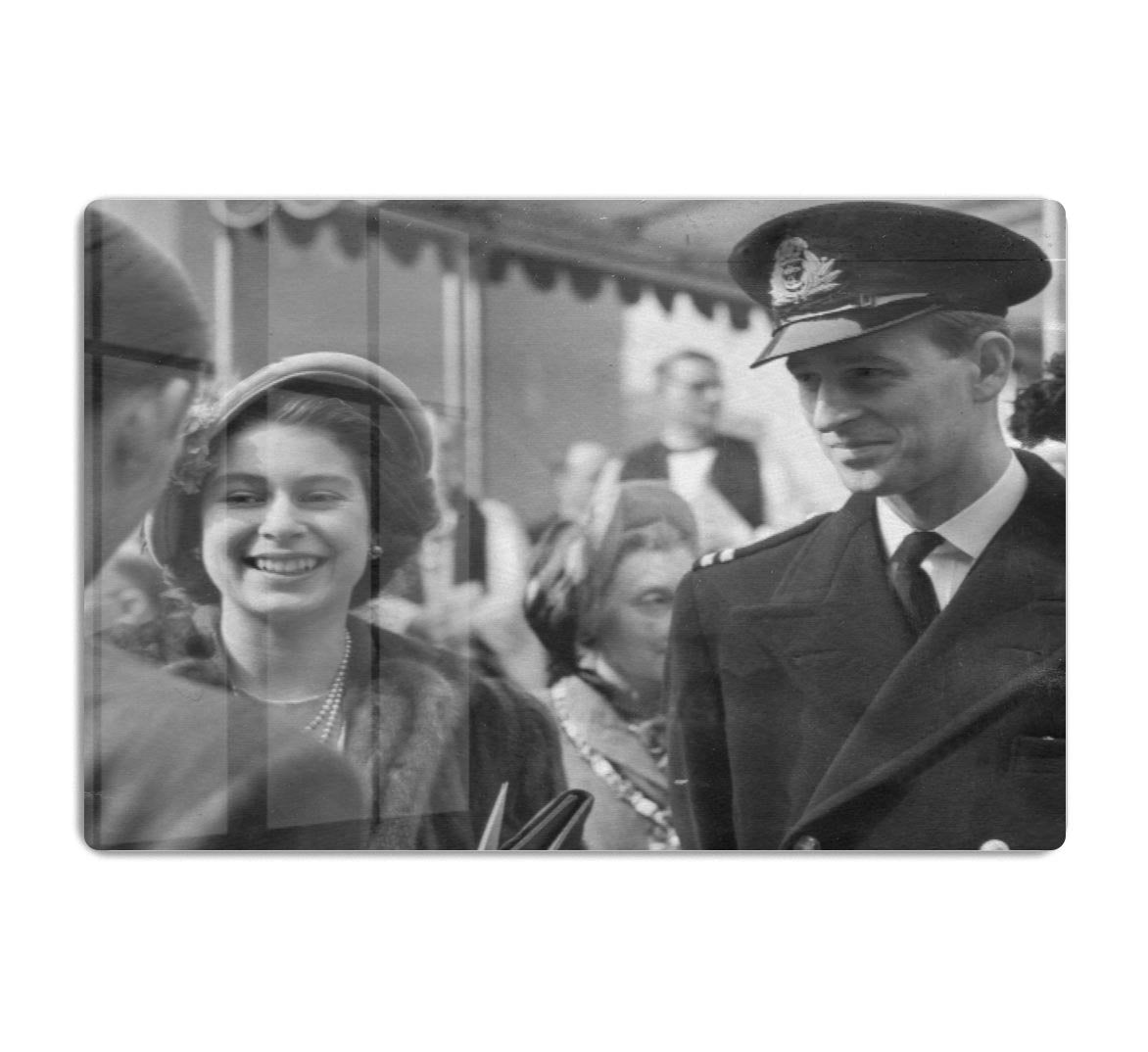 Queen Elizabeth II and Prince Philip touring as young couple HD Metal Print