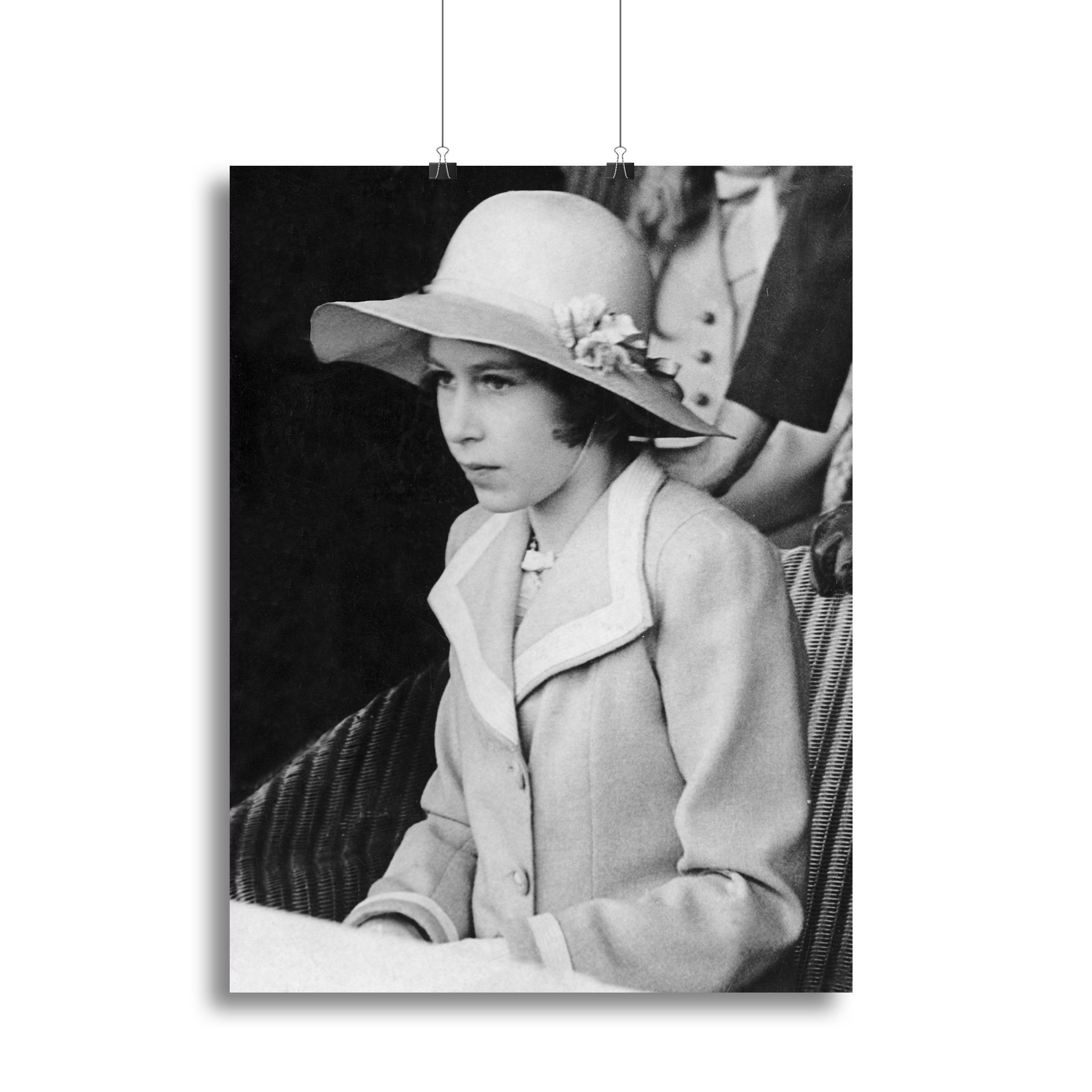 Queen Elizabeth II as a child seated in a hat Canvas Print or Poster