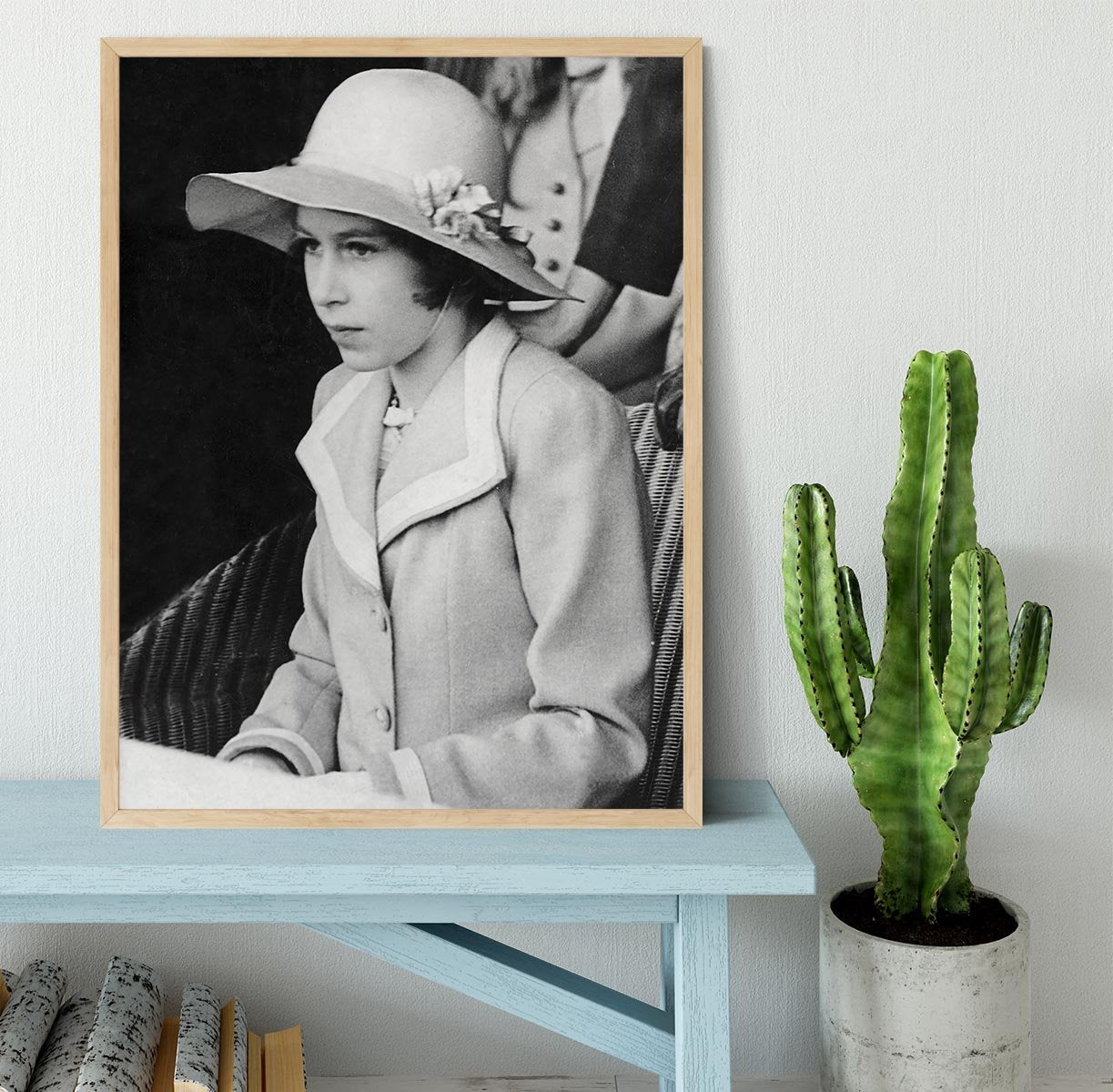 Queen Elizabeth II as a child seated in a hat Framed Print - Canvas Art Rocks - 4