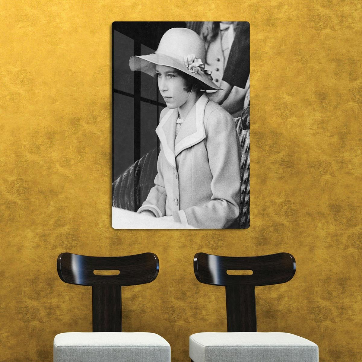 Queen Elizabeth II as a child seated in a hat HD Metal Print