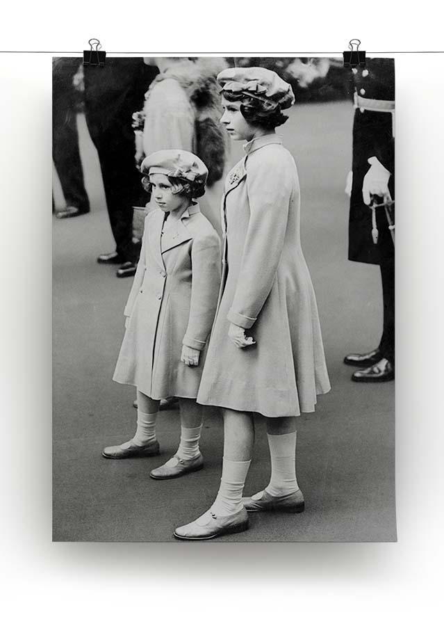 Queen Elizabeth II as a child with her sister in matched outfits Canvas Print or Poster - Canvas Art Rocks - 2