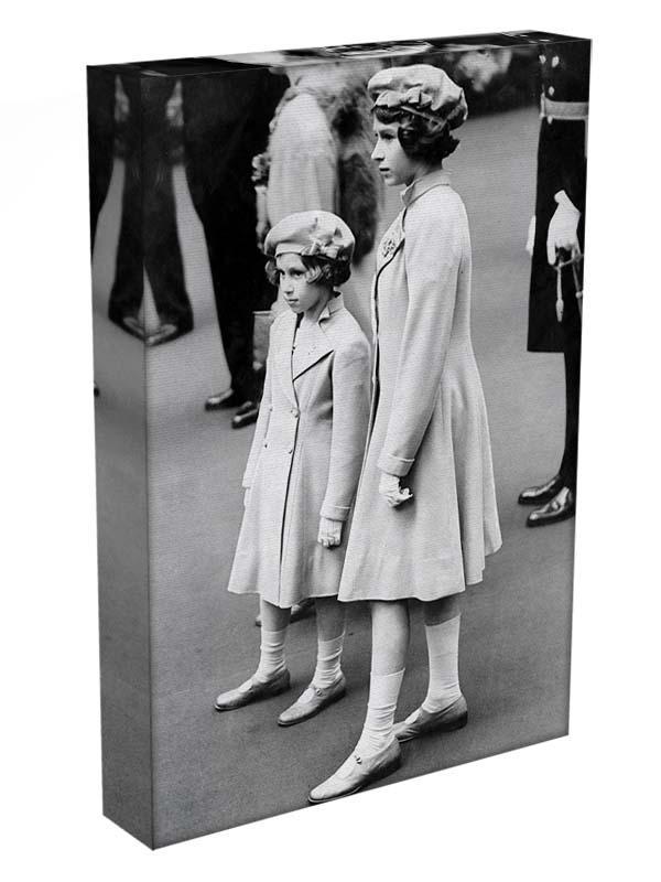 Queen Elizabeth II as a child with her sister in matched outfits Canvas Print or Poster - Canvas Art Rocks - 3