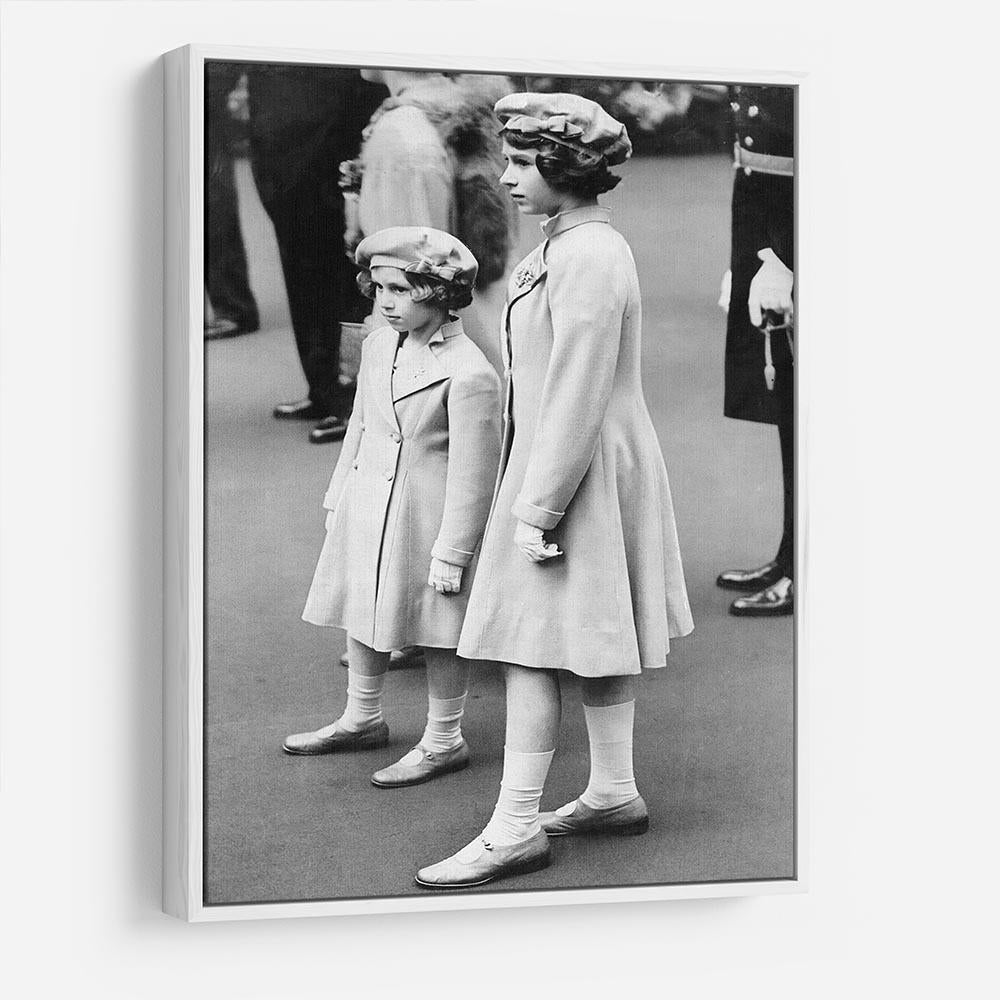 Queen Elizabeth II as a child with her sister in matched outfits HD Metal Print