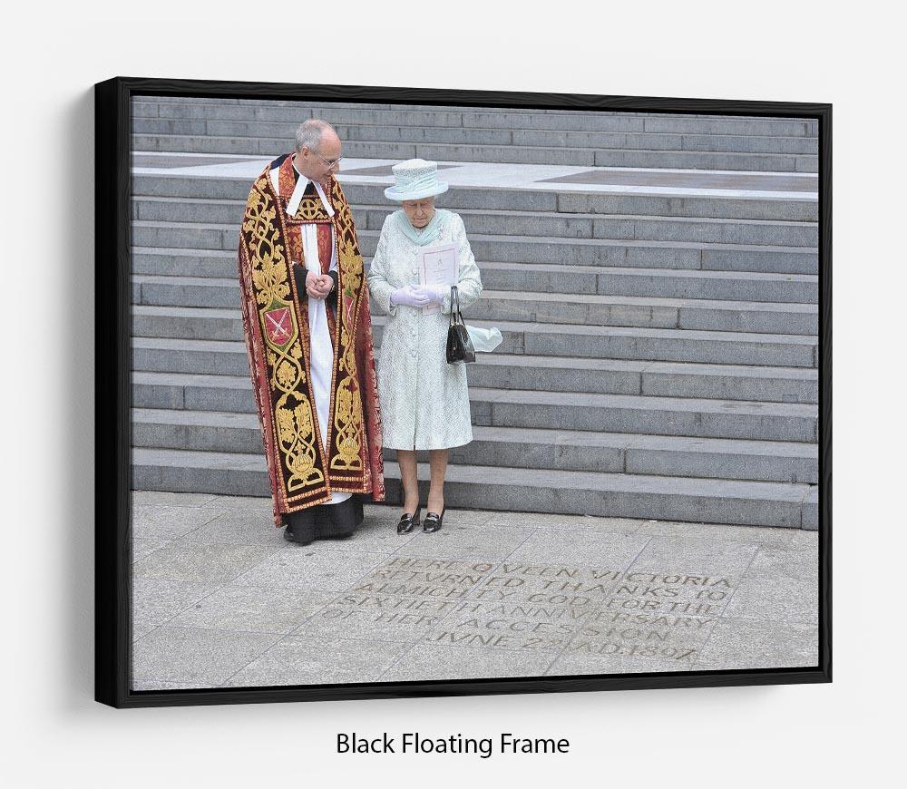 Queen Elizabeth II at her Diamond Jubilee service Floating Frame Canvas