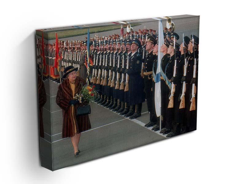 Queen Elizabeth II inspecting the guard of honour in Moscow Canvas Print or Poster - Canvas Art Rocks - 3
