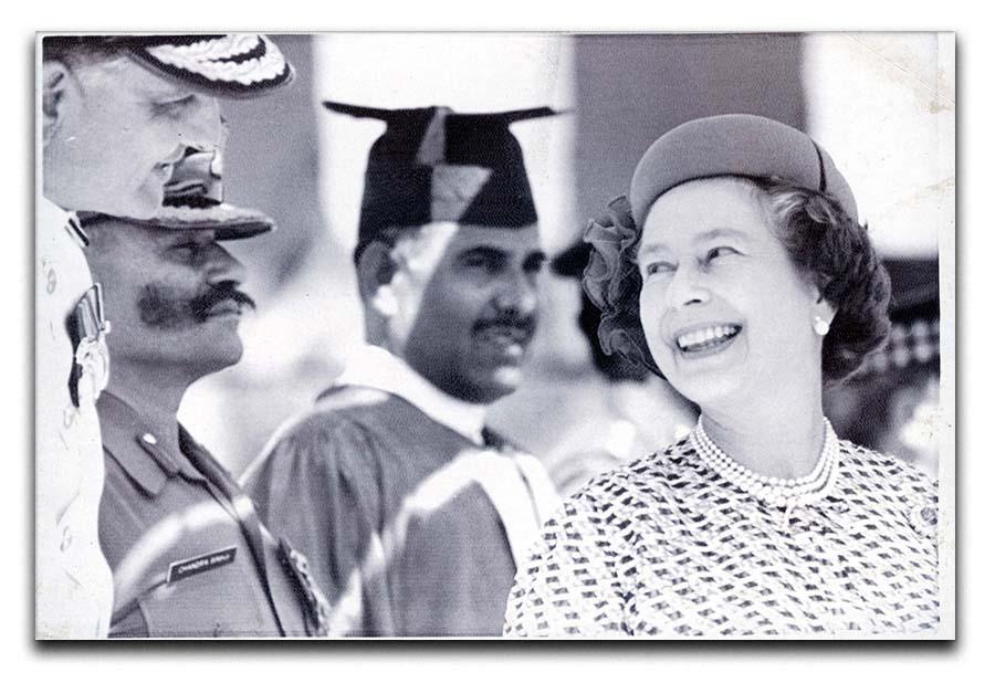 Queen Elizabeth II laughing during her tour of India Canvas Print or Poster  - Canvas Art Rocks - 1