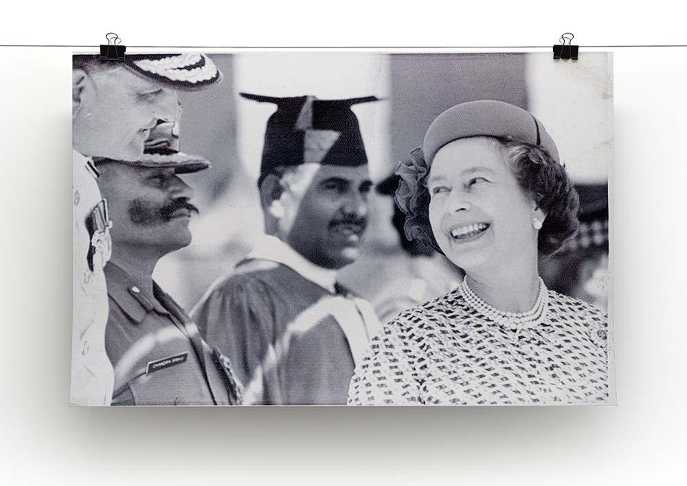 Queen Elizabeth II laughing during her tour of India Canvas Print or Poster - Canvas Art Rocks - 2