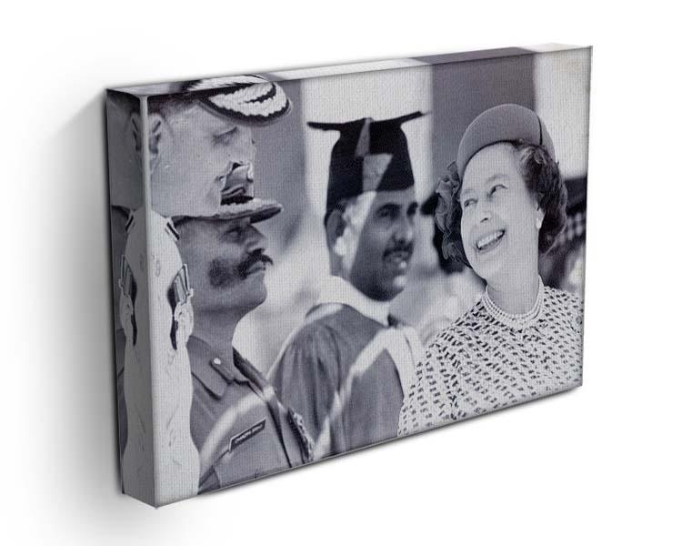 Queen Elizabeth II laughing during her tour of India Canvas Print or Poster - Canvas Art Rocks - 3