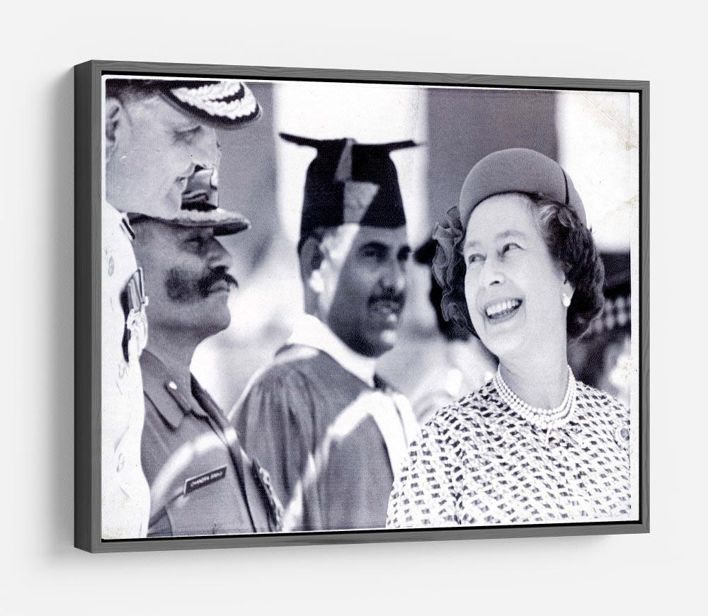 Queen Elizabeth II laughing during her tour of India HD Metal Print
