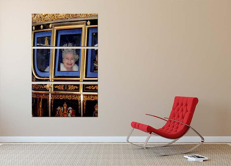 Queen Elizabeth II leaving the State Opening of Parliament 3 Split Panel Canvas Print - Canvas Art Rocks - 2